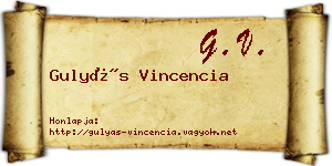 Gulyás Vincencia névjegykártya